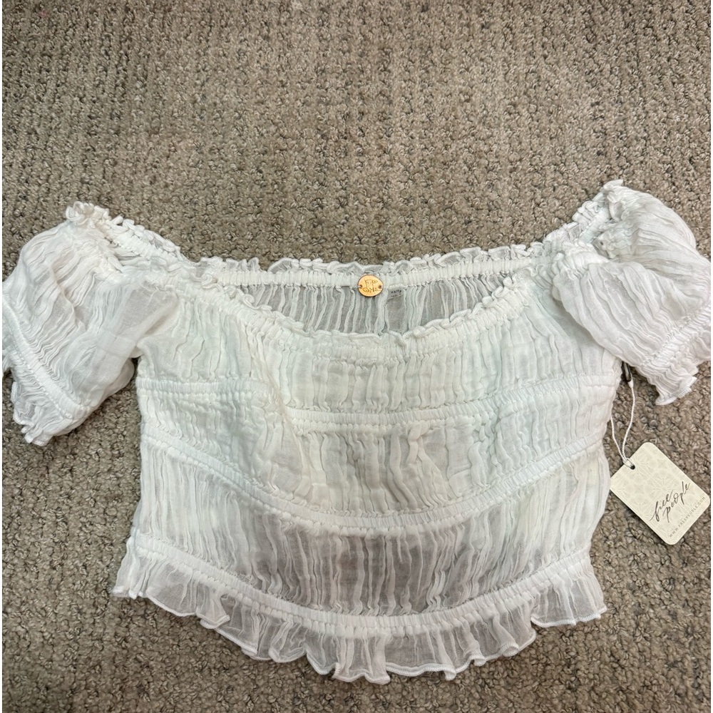 Free People White Crop Top